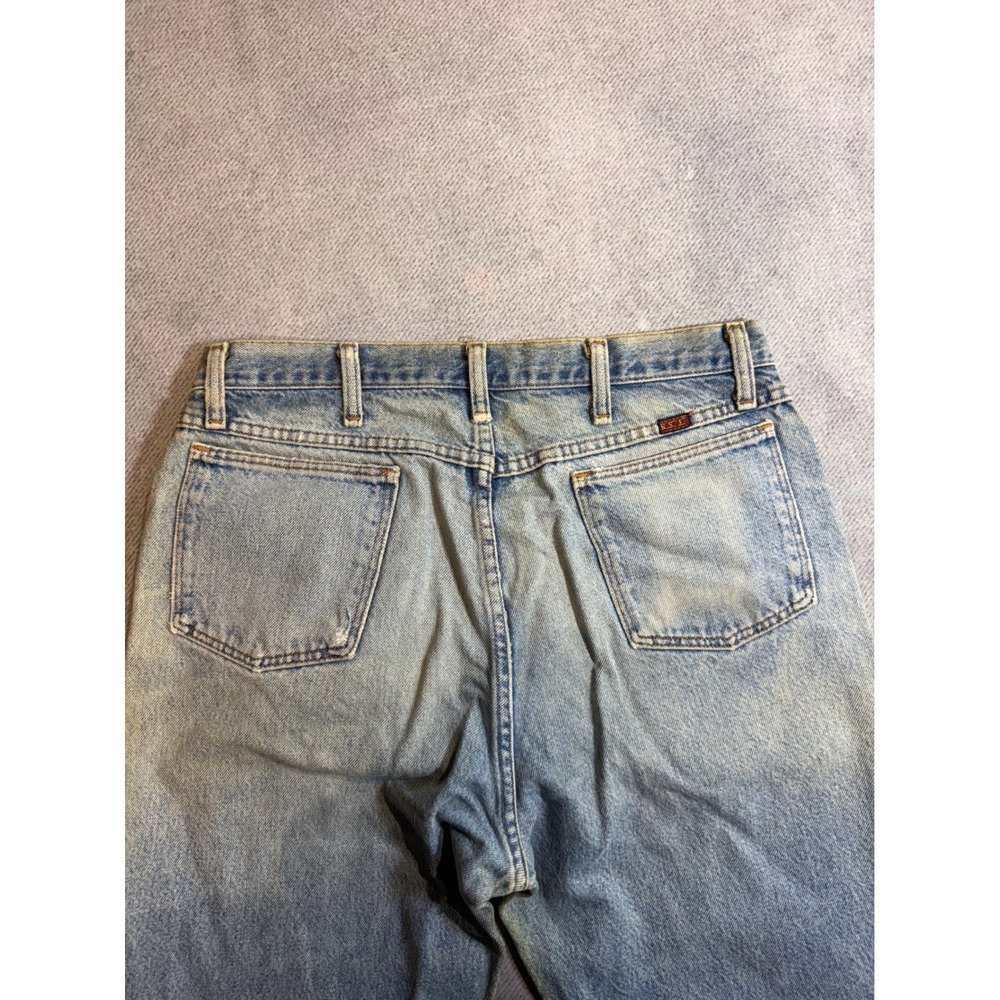 Vintage Rustler Mens Straight Leg Distressed Light Wash Denim Jeans Blue 32x33 - Picture 7 of 7
